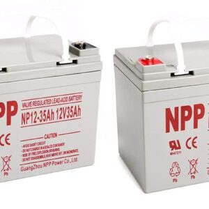 NPP NP12-35Ah 12V 35Ah Rechargeable Sealed Lead Acid Battery With Button Style Terminals/(2pcs)