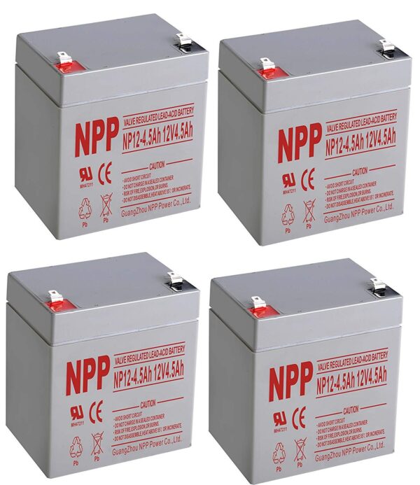 NPPower NP12-4.5Ah 12V 4.5Ah SLA Sealed Lead Acid Battery F1 Style Terminals/（4pcs）