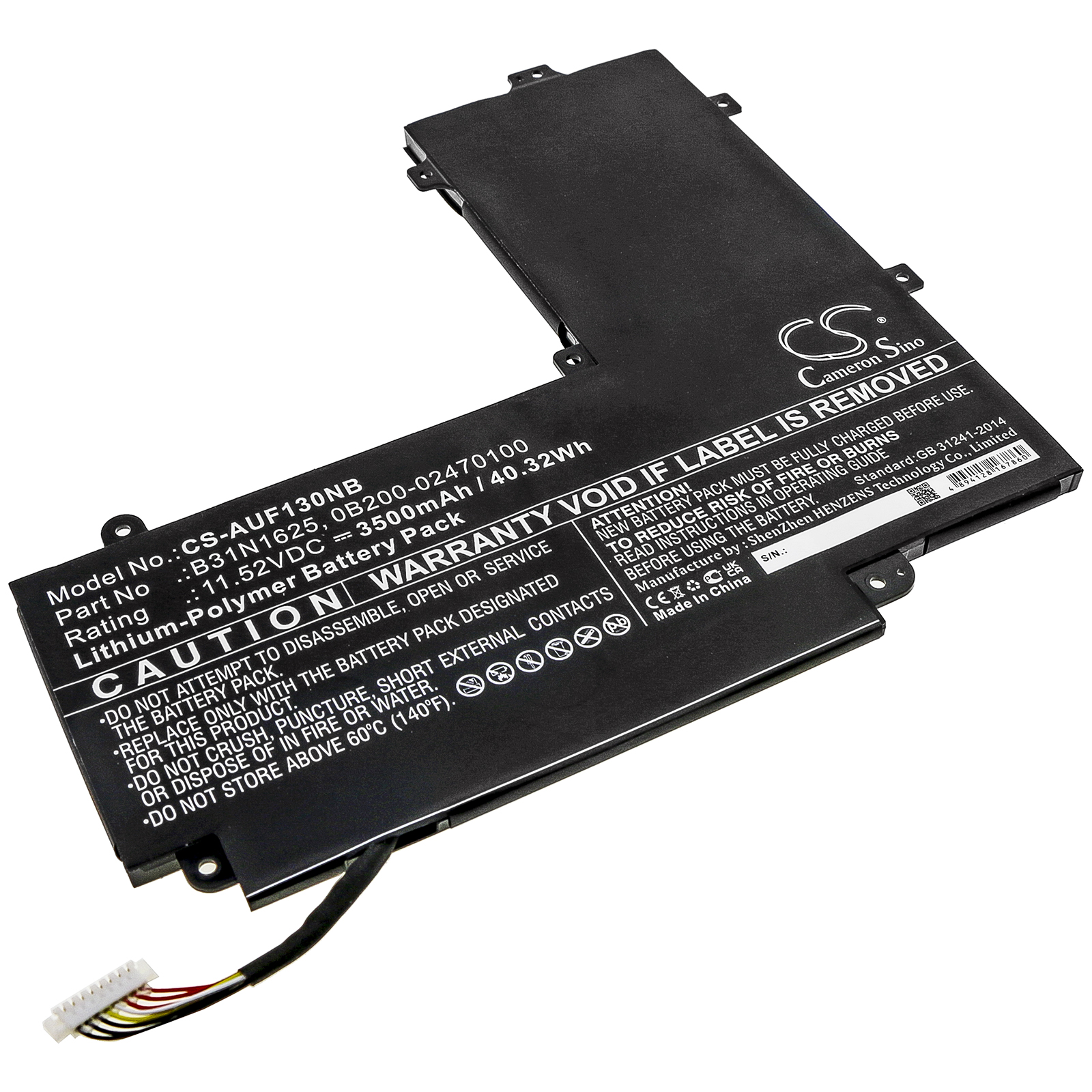 Asus 0B200-02470100, B31N1625 CS-AUF130NB