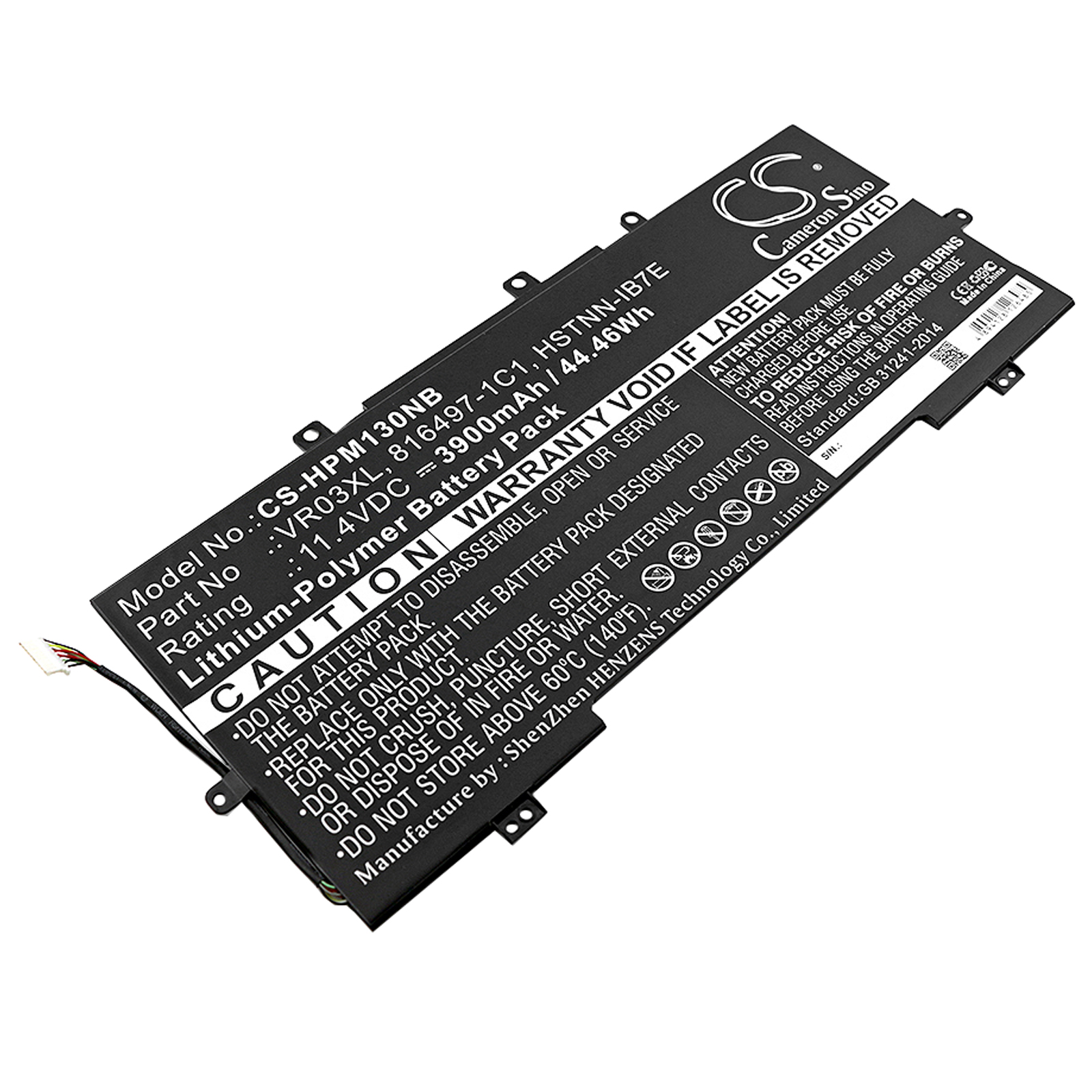 HP 816238-850, 816243-005, 816497-1C1, B06XK8RBL2, B07BN9DLDJ, B07G72YJJT, B07HKD97YM, HSTNN-1B7E, HSTNN-IB7E, TPN-C120, VR03045XL, VR03045XL-PL, VR03X, VR03XL CS-HPM130NB