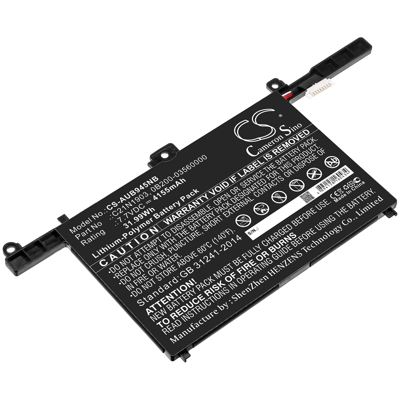 Asus 0B200-03560000, C21N1903 CS-AUB945NB
