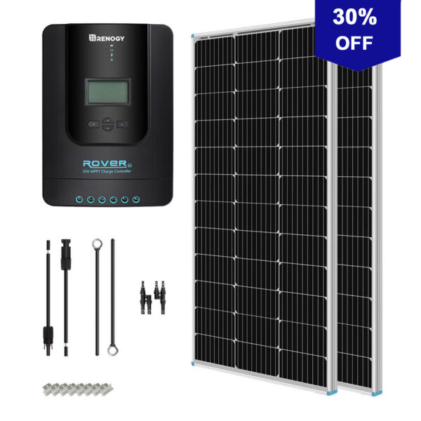200 Watt 12 Volt Solar Starter Kit w/ MPPT Charge Controller