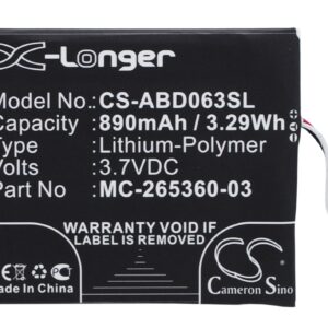 890 mAh for Amazon 58-000083,58-000151,MC-265360-03
