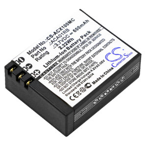 600 mAh for ACTIVEON ACA01RB