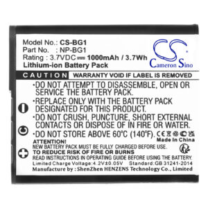 1000 mAh for Sony NP-BG1,NP-FG1