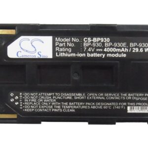 4000 mAh for Canon BP-930,BP-930E,BP-930R