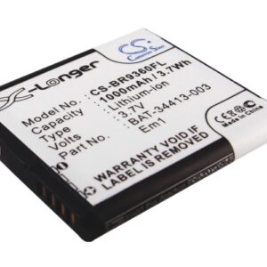 1000 mAh for BlackBerry ACC-39508-201,ACC-39508-301,BAT-34413-003,EM1