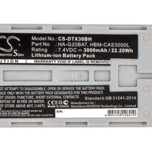 3000 mAh for Casio FJ50L1-G,HA-G20BAT,HBM-CAS3000L