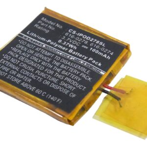 100 mAh for Apple 616-0274,616-0278
