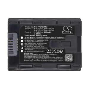 890 mAh for JVC BN-VG107,BN-VG107E,BN-VG107U,BN-VG107US,BN-VG108,BN-VG108E,BN-VG108U,BN-VG108USM