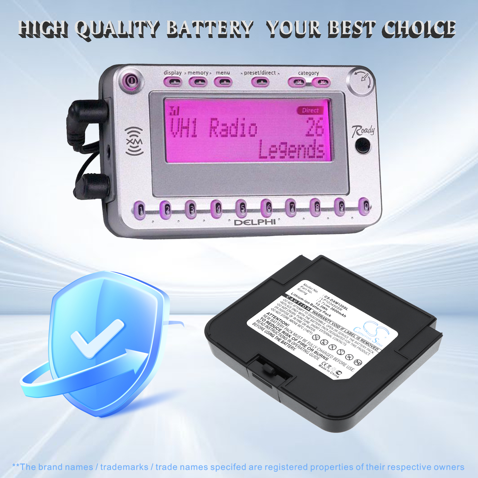 3600 mAh for Delphi LP103450SR,SA10120