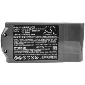 2500 mAh for Dyson 206340,969352-02,SV12