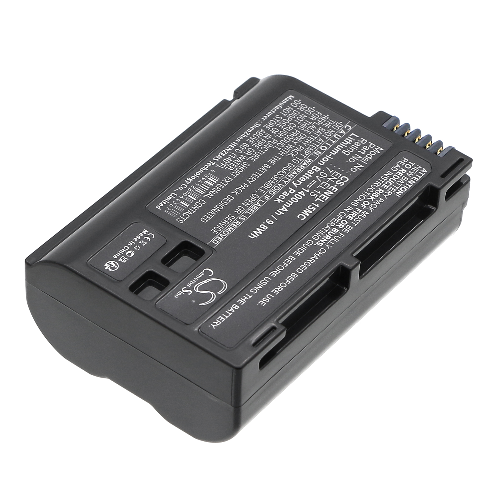 1400 mAh for NiKon EN-EL15,EN-EL15A,EN-EL15B,EN-EL15c