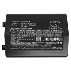 1800 mAh for NiKon EN-EL4,EN-EL4a,EN-EL4e