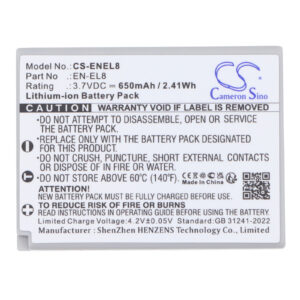 650 mAh for NiKon EN-EL8