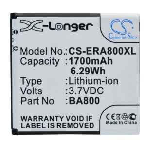 1700 mAh for Sony Ericsson BA800