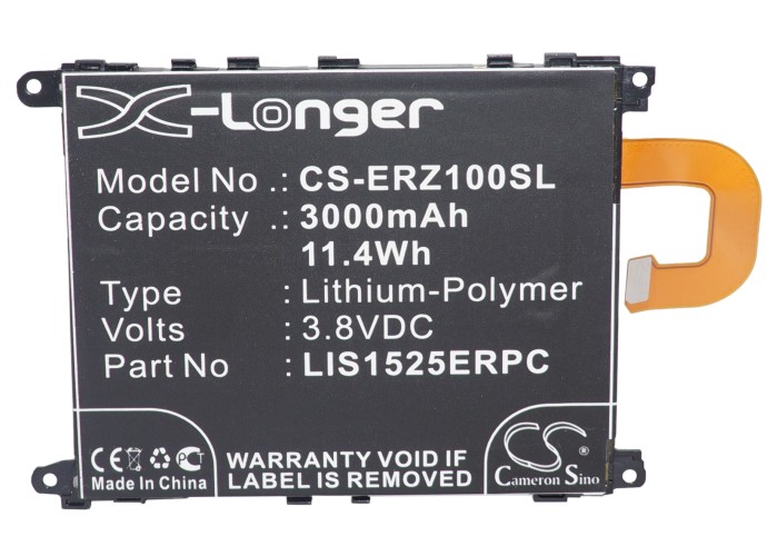 3000 mAh for Sony Ericsson 1588-4170,AGPB011-A001,LIS1525ERPC