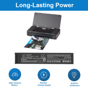 Replacement Battery for HP OfficeJet 200, 208, 250, 252, 258 Mobile Printer, CZ993-60017, Lithium-ion 1050mAh 11.1V