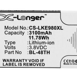 3100 mAh for LG BL-48TH,EAC62058511,EAC62058511 LLL