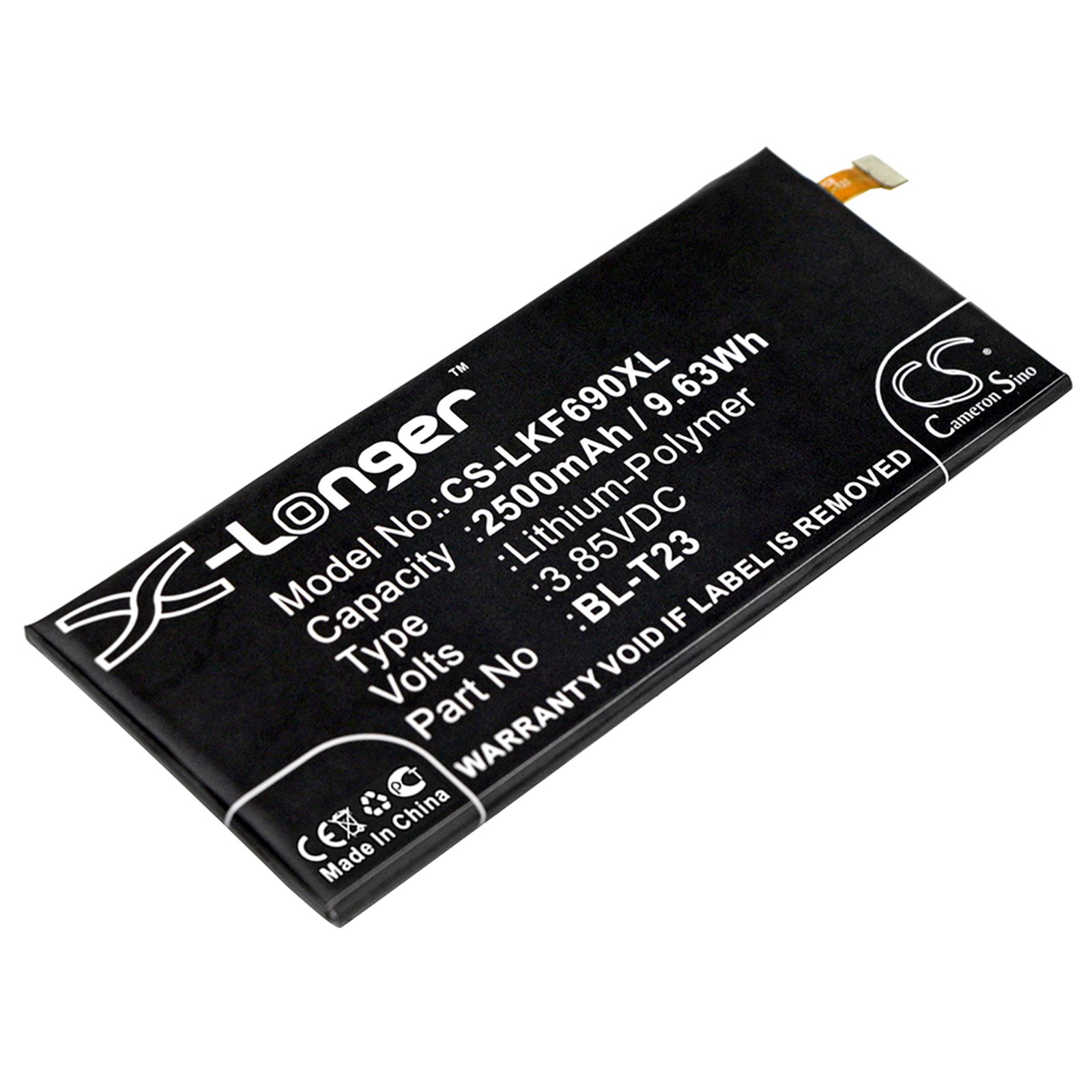 2500 mAh for LG BL-T23,EAC63278801