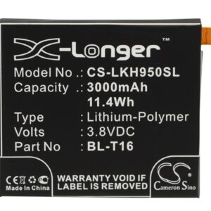 3000 mAh for LG BL-T16,EAC62718201