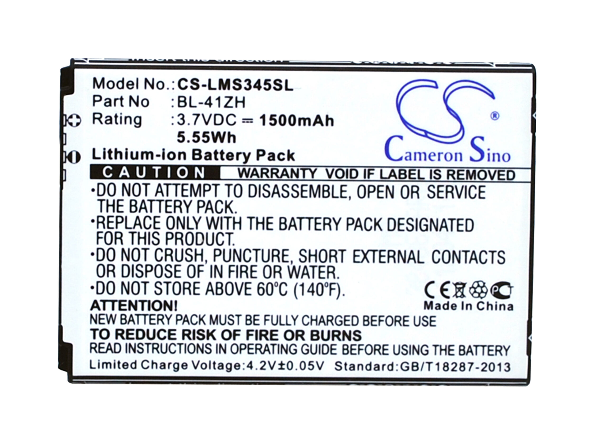 1500 mAh for LG BL-41ZH,BL-41ZHB,EAC62378407,EAC62778201