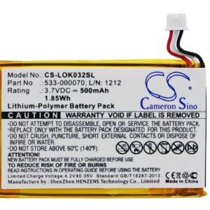 500 mAh for Logitech 533-000070,L/N: 1212