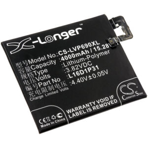 4000 mAh for Lenovo L16D1P31