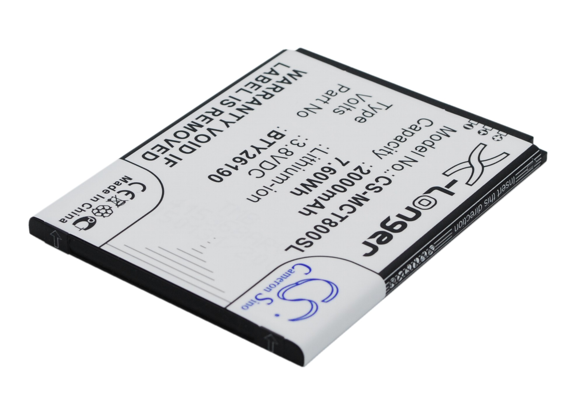 2000 mAh for Mobistel BTY26190,BTY26190Mobistel/STD,Cynus T8