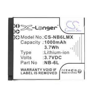 1000 mAh for Canon NB-6L,NB-6LH