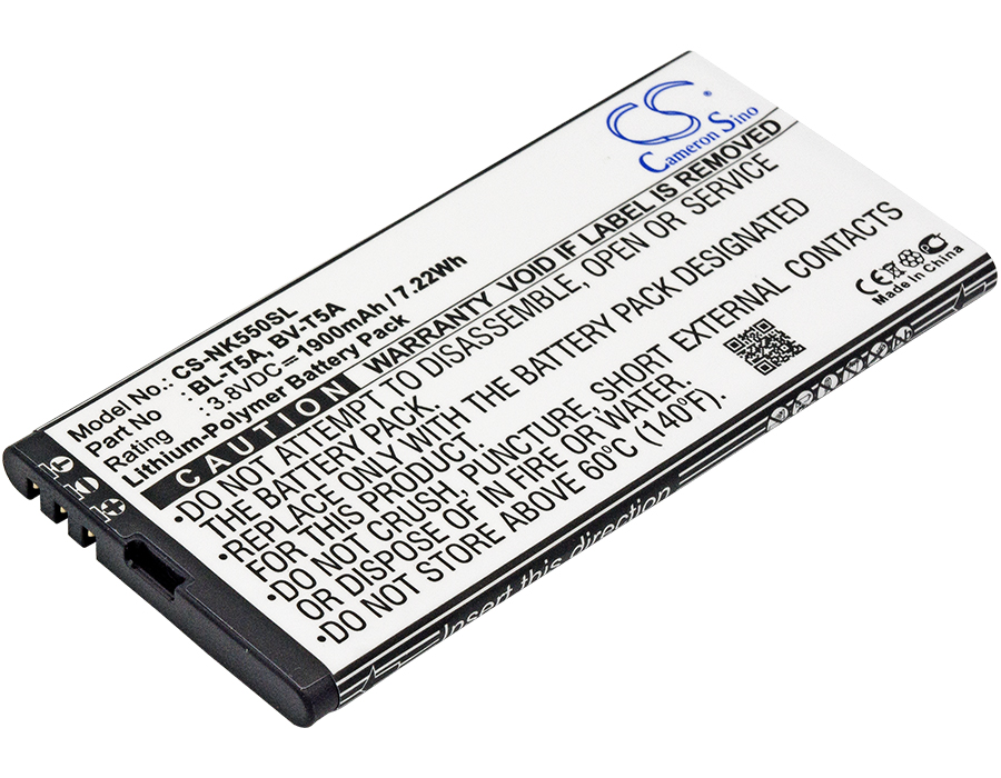1900 mAh for Microsoft BL-T5A,BV-T5A