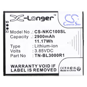 2900 mAh for Nokia TN-BL3000R1