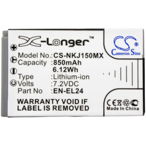 850 mAh for NiKon EN-EL24,VFB11901