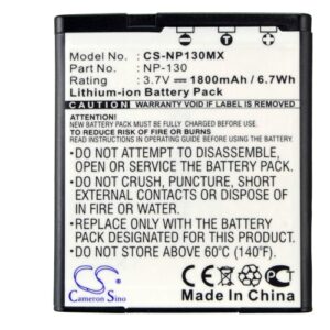 1800 mAh for Casio NP-130,NP-130A