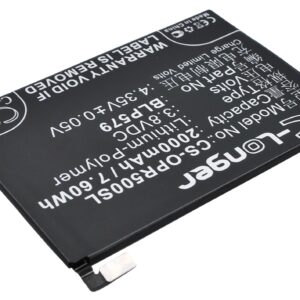 Replacement Battery for OPPO R5, R8107, R8109, BLP579, Li-Polymer 2000mAh