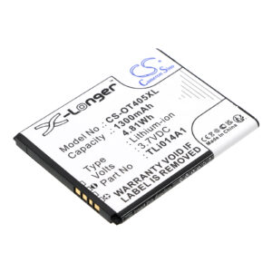 1300 mAh for Alcatel CAB1400002C1,CAB31C00002C1,TLi014A1
