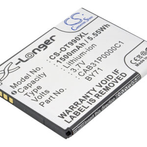 1500 mAh for Alcatel BY71,CAB31P0000C1,CAB31P0001C1,TB-4T0058200