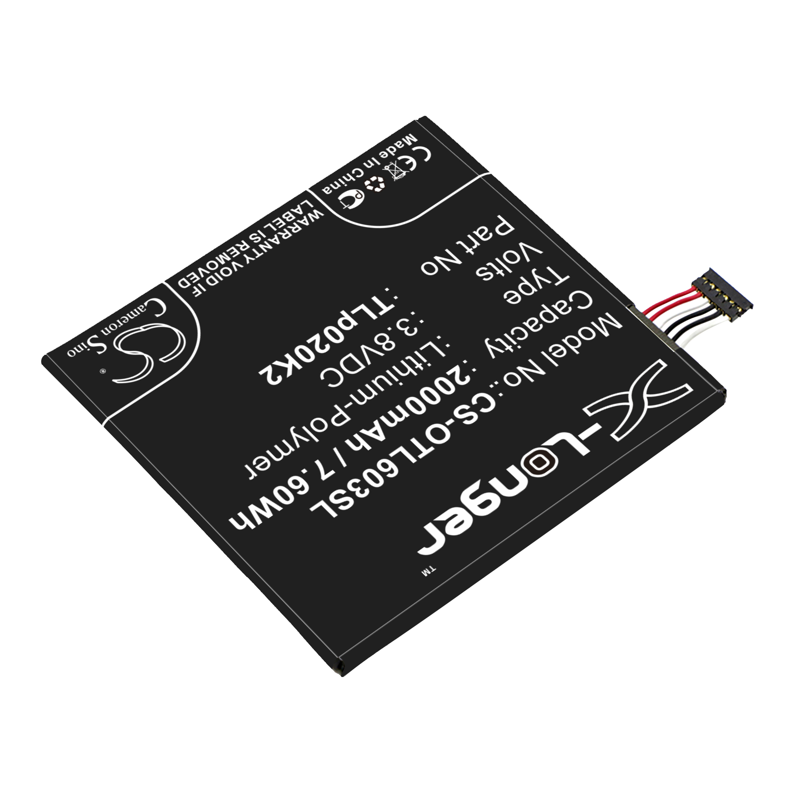 2000 mAh for Alcatel C2000023C2,TLp020K2