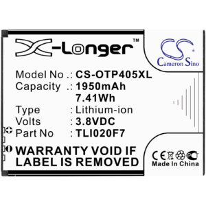 1950 mAh for Alcatel TLI020F7
