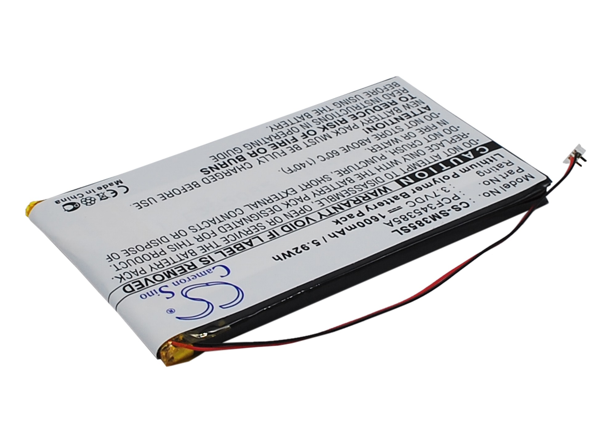 1600 mAh for Samsung PCF345385A