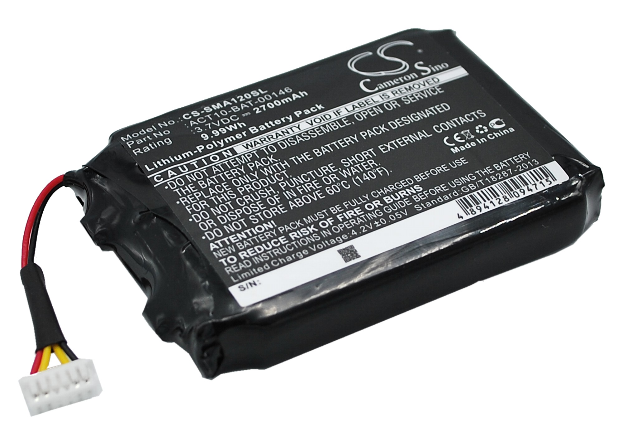 2700 mAh for Satmap 1S2PE583759-02X,ACT10-BAT-00146