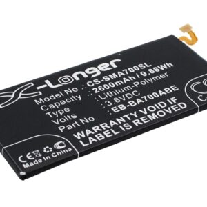 2600 mAh for Samsung EB-BA700ABE,GH43-04340A