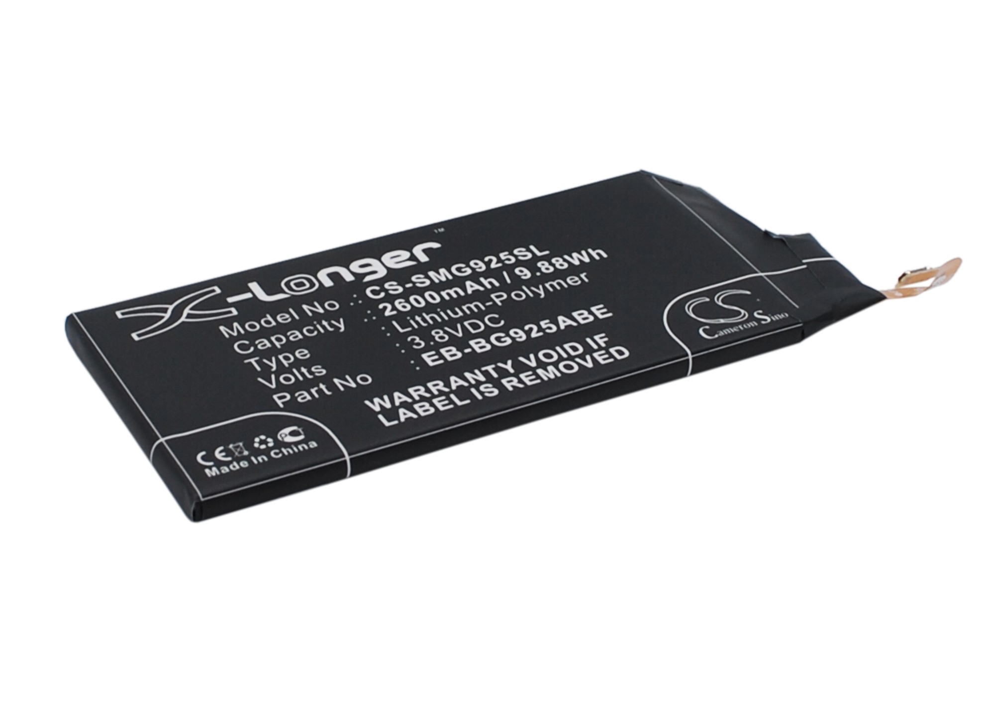 2600 mAh for Samsung EB-BG925ABA,EB-BG925ABE,GH43-04420A,GH43-04420B