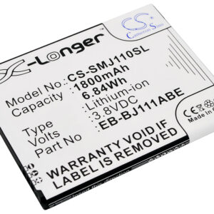 1800 mAh for Samsung EB-BJ111ABE,EB-BJ111FBK