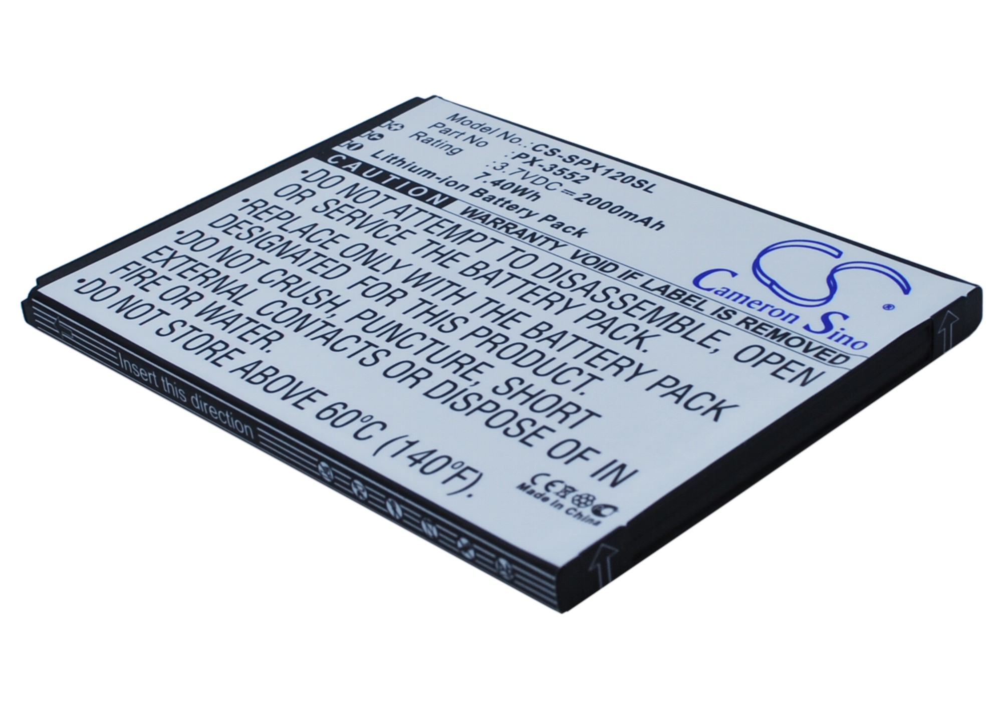 2000 mAh for Simvalley PX-3552,PX-3552-675,PX-3552-912