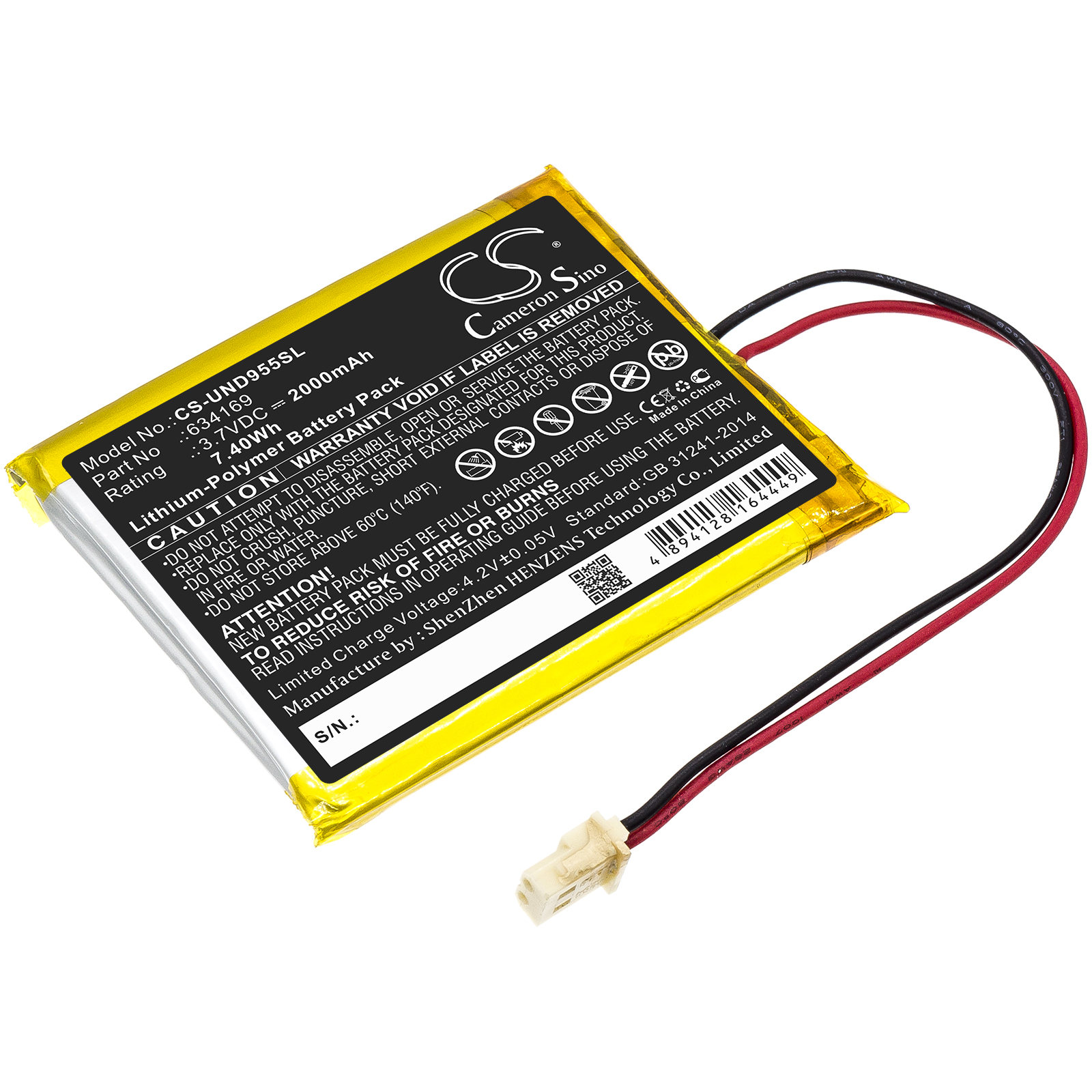 2000 mAh for Uniden 634169
