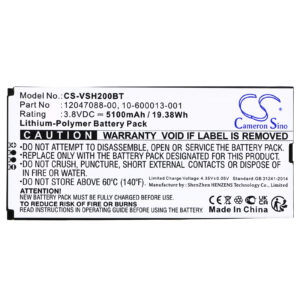 5100 mAh for Vivint 10-600013-001,12047088-00