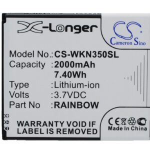 2000 mAh for Wiko Rainbow