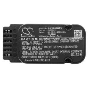 2500 mAh for Worx WA3225,WA3226,WA3565