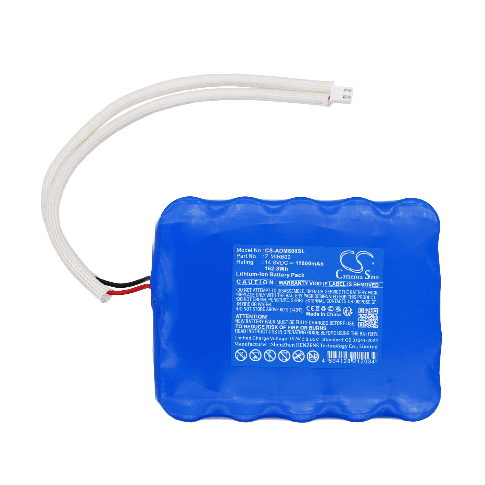 Replacement Battery for American DJ Mirage Q6 IP, Z-MIR600, Lithium-ion 11000mAh